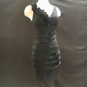 Studio City sexy black formfitting ruched  dress